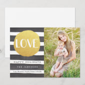 ジョイフルストライプス ホリデー フォトカード / ラブ シーズンカード (正面/裏面)