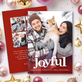 ジョイフル フォトコラージュ 太字のタイポグラフィ クリスマス レッド