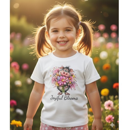 ジョイフル・ブルームズ かわいい子豚 ベビーTシャツ