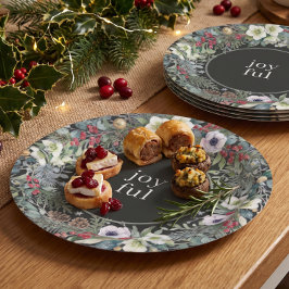 ジョイフル ボタニカル クリスマス ペーパープレート