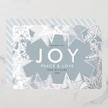 ジョイフロステッド雪片シルバーフォイルホリデーカード