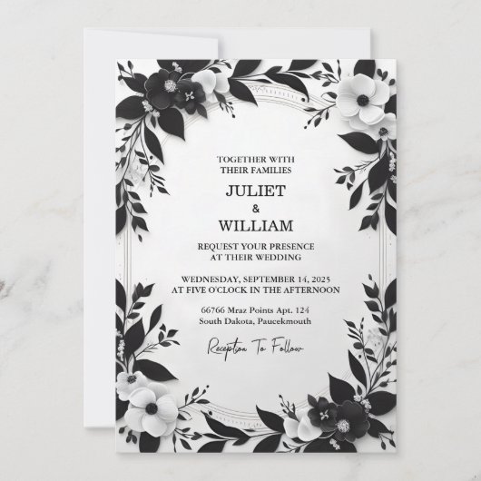 ジョイフローラかわいいロープ私たちは結び目結婚の 招待状 (正面)