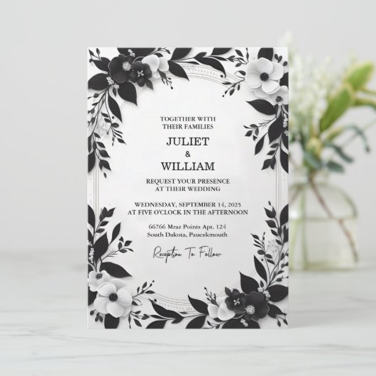 ジョイフローラかわいいロープ私たちは結び目結婚の 招待状 (スタンド正面)