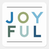 ジョイブモダンルグリーンレタリングホリデイ スクエアシール (正面)