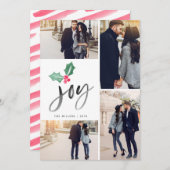 ジョイブラシスクリプトホリデー |クリスマス4枚フォトカード (正面/裏面)