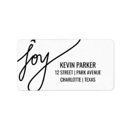 ジョイブラックカジュアルタイポグラフィホリデイ ラベル