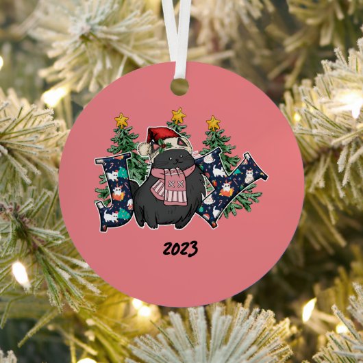 ジョイブラックキャットクリスマス メタルオーナメント (インサイチュ)