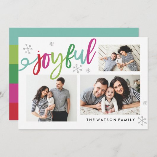 ジョイブルスクリカラフルプトホリデイ3フォトコラージュ シーズンカード (正面/裏面)