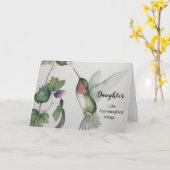 ジョイブルドーター誕生日ハミングバエレガントード カード (黄色い花)