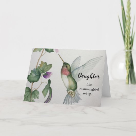 ジョイブルドーター誕生日ハミングバエレガントード カード (正面)