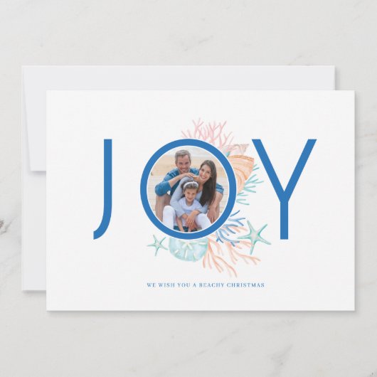 ジョイブルーコースタルクリスマスビーチシーシェル写真 シーズンカード (正面)
