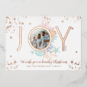 ジョイブルーコースタルクリスマスビーチシーシェル写真 箔シーズンカード (正面)