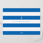 ジョイブルーコースタルクリスマスビーチシーシェル写真 箔シーズンカード (裏面)