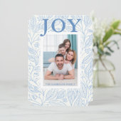 ジョイブルーホワイトフローラパーソナライズされた写真 シーズンカード (スタンド正面)