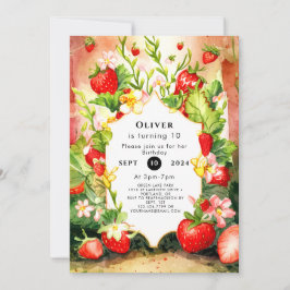 ジョイブ魅力的ホストロベリー誕生日 招待状