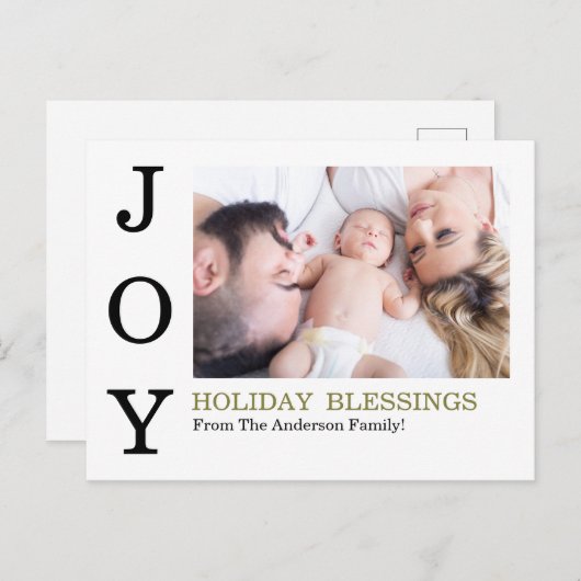 ジョイホリデイ恵みフォトファミリーホリデーカード シーズンポストカード (正面/裏面)