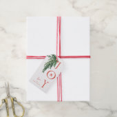 ジョイホリデーギフトラベル水の色パインクリスマス ギフトタグ (より糸付き)