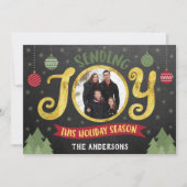 ジョイホリデーシーズン金ゴールドクリスマスオーナメントの送信 シーズンカード (正面)