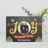 ジョイホリデーシーズン金ゴールドクリスマスオーナメントの送信 シーズンカード (スタンド正面)