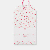 ジョイホリデースタイリッシュシンプルモダンおもしろい赤いきらめき ギフトタグ (裏面)