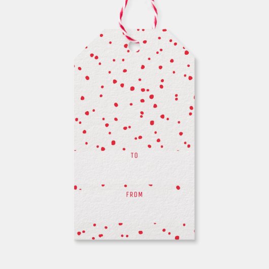 ジョイホリデースタイリッシュシンプルモダンおもしろい赤いきらめき ギフトタグ (裏面)