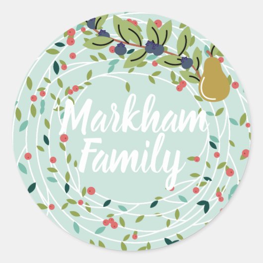 ジョイホリデーネームホリデーステッカー ラウンドシール (正面)