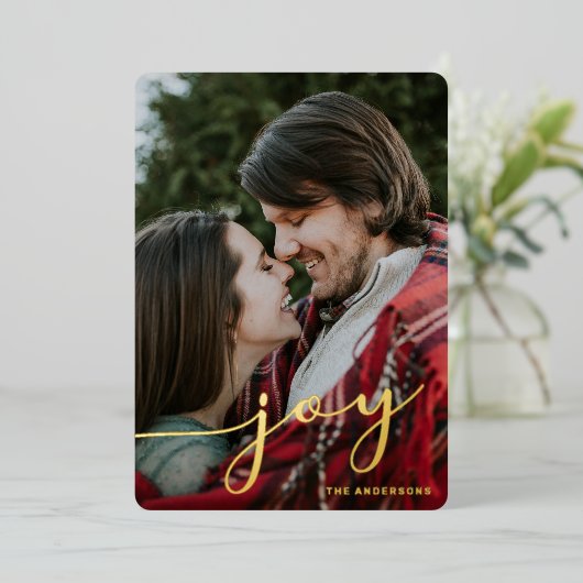 ジョイホリデーフォトフォイルグリーティングカード 箔シーズンカード (立ち正面)