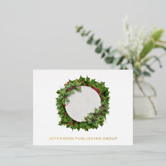 ジョイホリーリースモダンビジ企業のネス 箔シーズンポストカード (立ち正面)