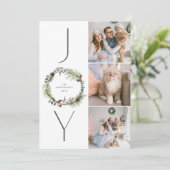 ジョイボタニカルパインリースフォトコラージクリスマス シーズンカード (スタンド正面)