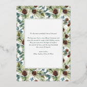 ジョイボタニカルパインリースフォトコラージクリスマス 箔シーズンカード (裏面)