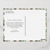 ジョイボタニカルパインリースフォトコラージクリスマス 箔シーズンポストカード (裏面)