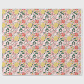 ジョイボタニカルフローラフェスティバルガーデンパターンピンク ラッピングペーパー (フラット)