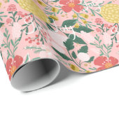 ジョイボタニカルフローラフェスティバルガーデンパターンピンク ラッピングペーパー (ロールコーナー)