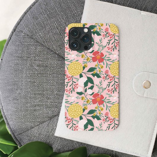 ジョイボタニカルフローラフェスティバルガーデンパターンピンク Case-Mate iPhoneケース