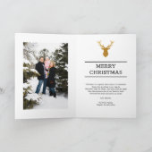 ジョイボーブルパーソナライズされたフォトゴールドフォイルクリスマス カード (内部)