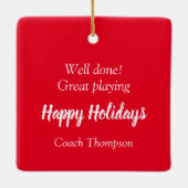 ジョイボーブル野球スカイブルークリスマスホリデー セラミックオーナメント (裏面)