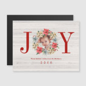 ジョイポインセチアリースと写真磁気カード (正面/裏面)