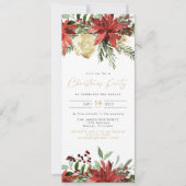 ジョイポインセティアレッドフローラホリデーパーティー 招待状 (正面)