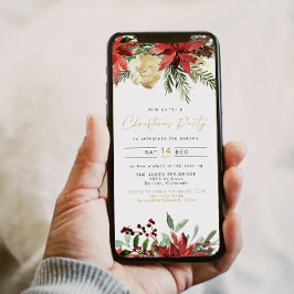 ジョイポインセティアレッドフローラホリデーパーティー 招待状