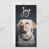 ジョイポープリントブラシスクリプト犬の恋人フォトペット シーズンカード (正面)