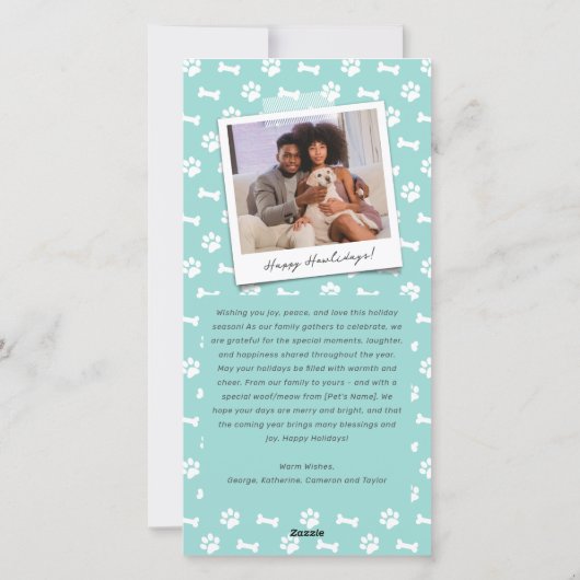 ジョイポープリントブラシスクリプト犬の恋人フォトペット シーズンカード (裏面)