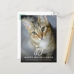 ジョイポープリントブラシスクリプト犬の恋人フォトペット シーズンポストカード