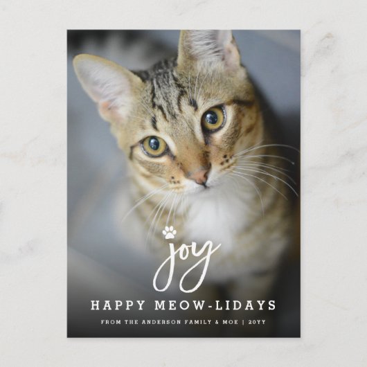 ジョイポープリントブラシスクリプト犬の恋人フォトペット シーズンポストカード (正面)