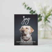 ジョイポープリントブラシスクリプト犬の恋人フォトペット シーズンポストカード (スタンド正面)