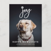 ジョイポープリントブラシスクリプト犬の恋人フォトペット シーズンポストカード (正面)