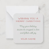 ジョイミニクリスマスカードのギフト ノートカード (裏面)