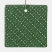 ジョイミニマルスシンプルクリスマス休暇フォトグリーン セラミックオーナメント (裏面)
