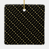 ジョイミニマルスシンプルクリスマス休暇フォトブラック セラミックオーナメント (裏面)