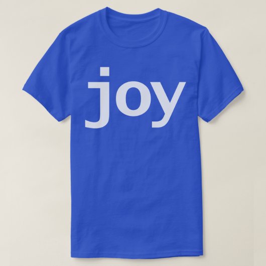 ジョイミニマルタイポグラフィホワイト文字 Tシャツ (デザイン正面)