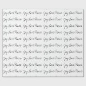 ジョイミニマルラブピースタイポグラフィ白黒 ラッピングペーパー (フラット)